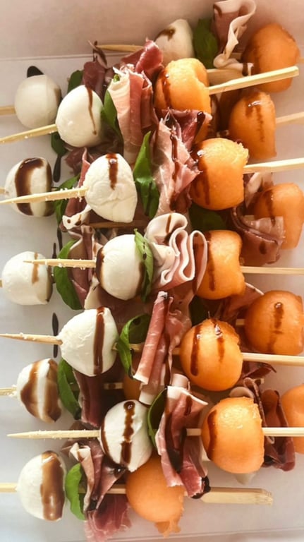 12 Minis brochettes jambon melon