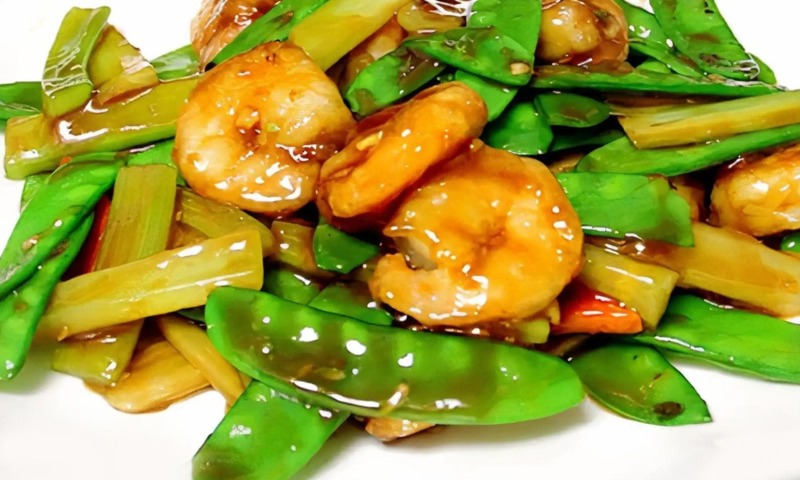 Prawns w. Snow Peas