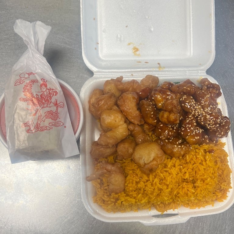 B7. Sweet Sour Shrimp and Sesame Chicken