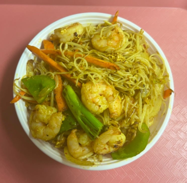 212. Singapore Noodle with Jumbo Shrimp