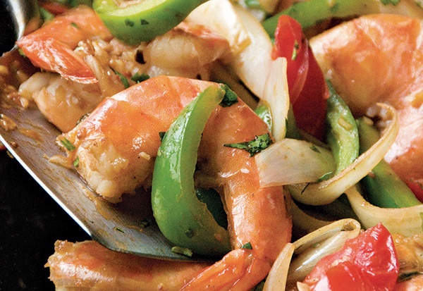 83. Shrimp with Pepper & Onions