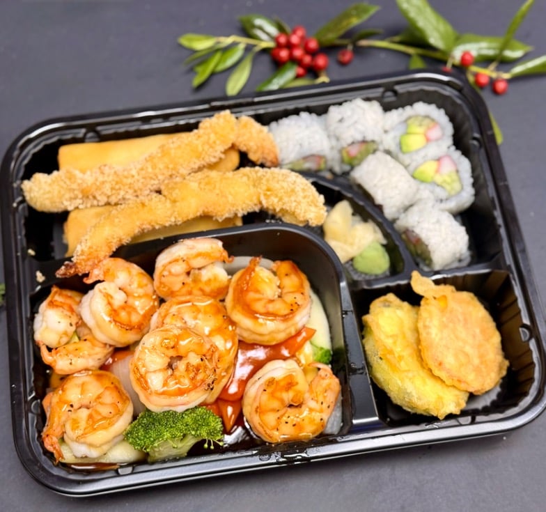 B4. Teriyaki Shrimp Bento Box