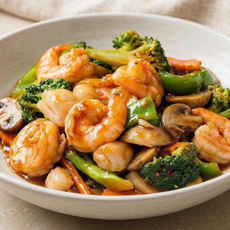 S14. Shrimp & Scallop w. Garlic Sauce 鱼香干贝虾
