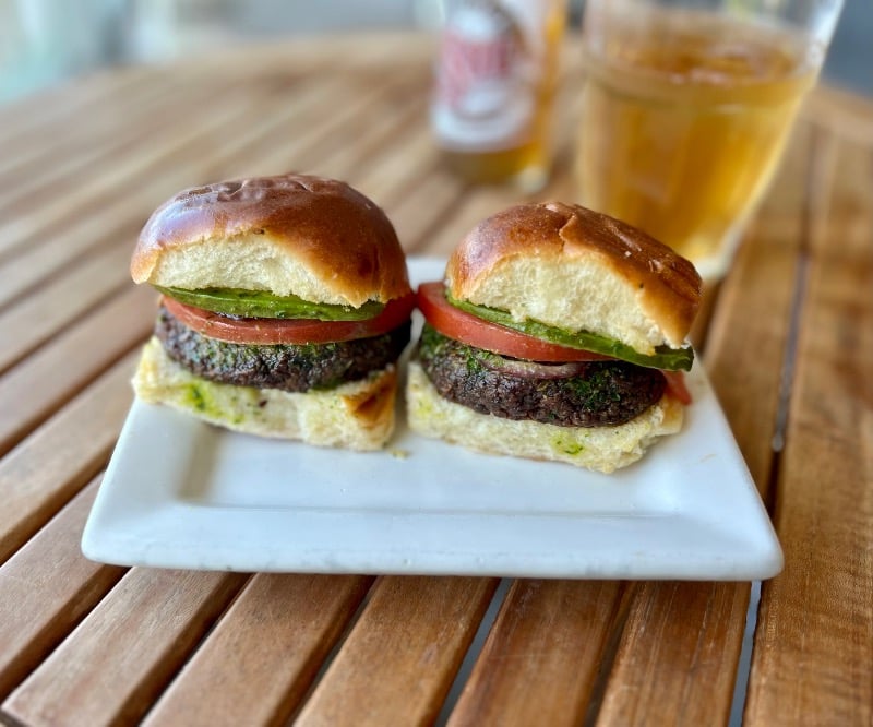 House made veggie burger sliders