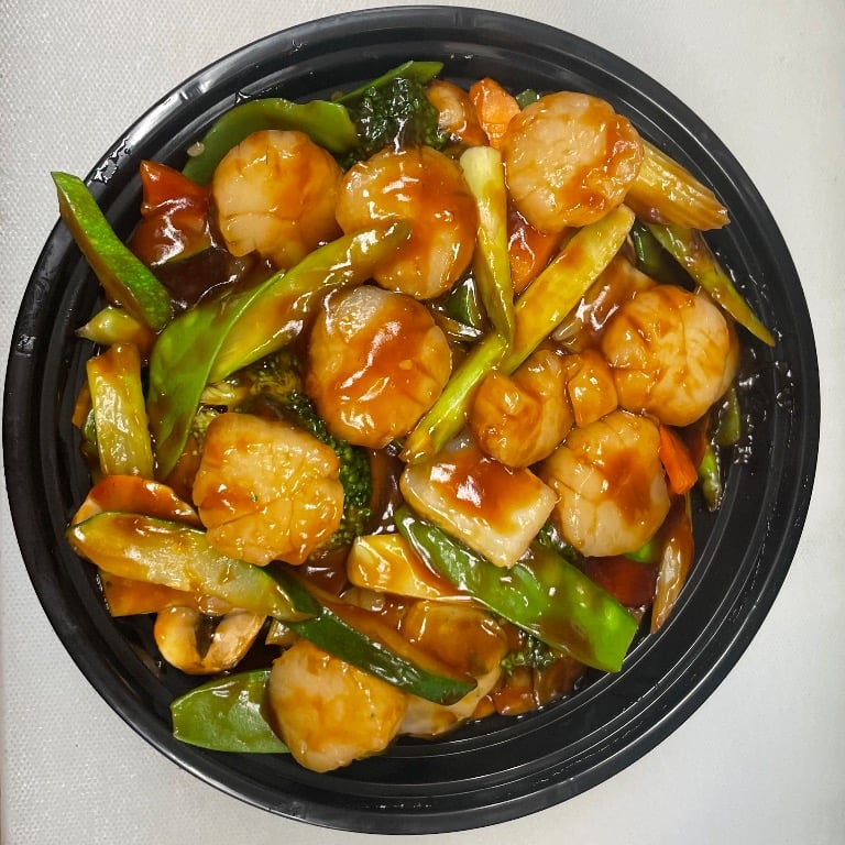 114. Scallops w. Mixed Vegetables<br>杂菜干贝