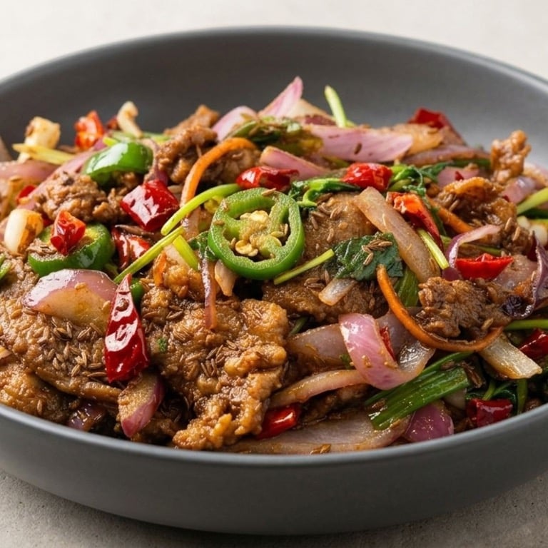 T14. 孜然牛肉 Spicy Cumin Beef  