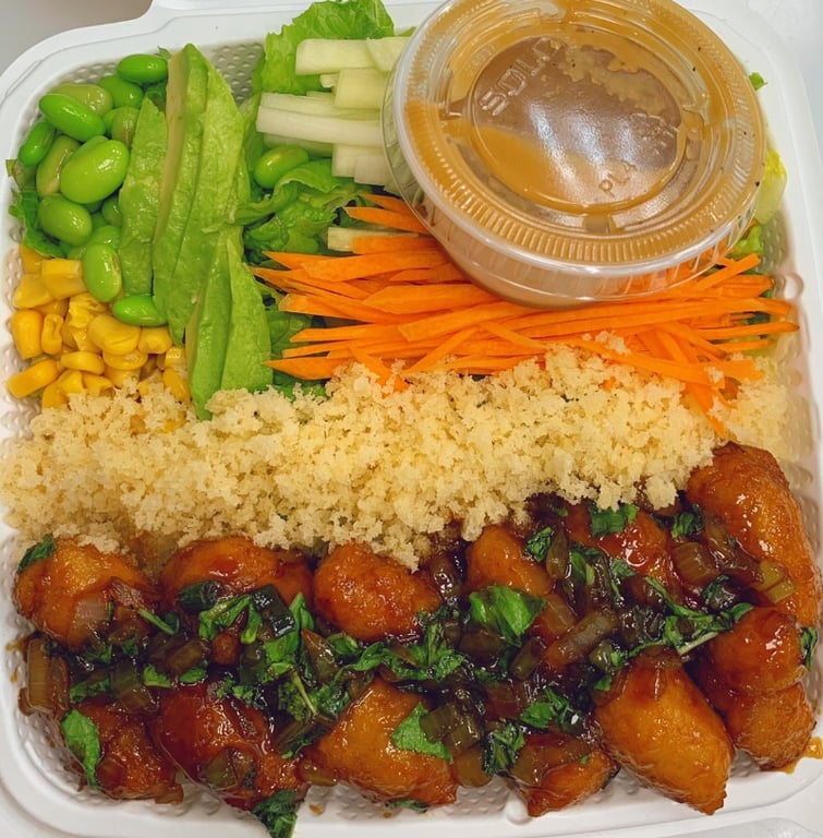 1. Basil Chicken Rice Bowl