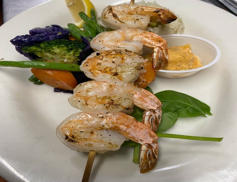 Kids Shrimp Skewer with Rice and Veggies Image