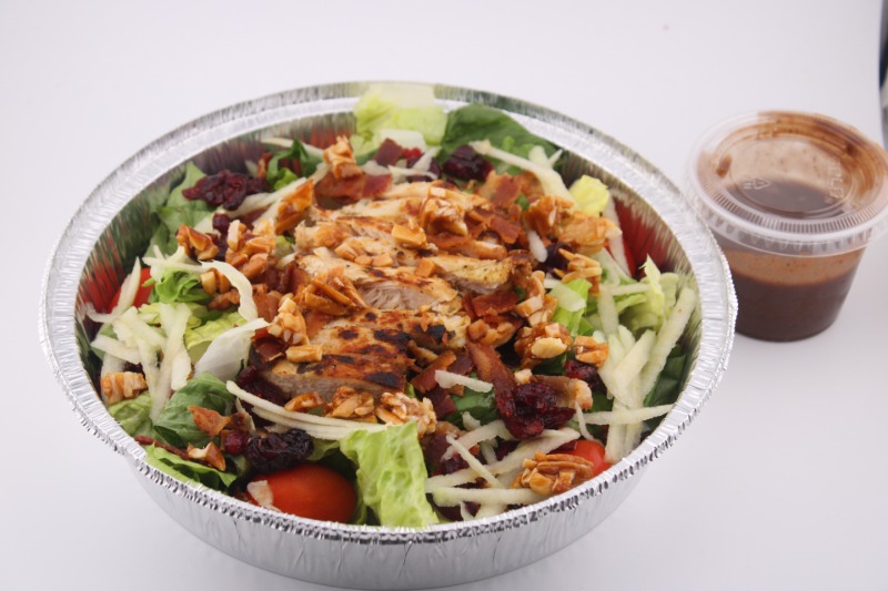 Chicken Bacon Cranberry Almond Salad With Cranberry Vinaigrette