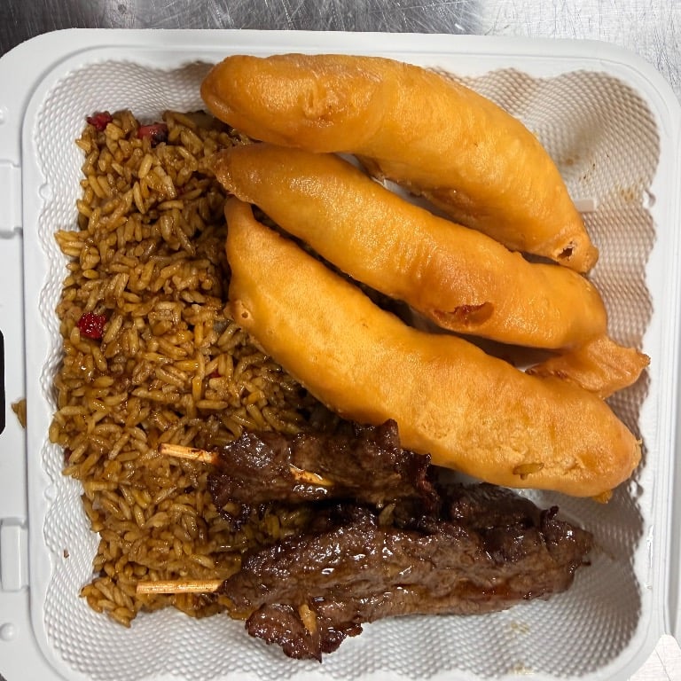 No.2. Teriyaki Beef (2), Chicken Fingers (3)<br>牛串金手指