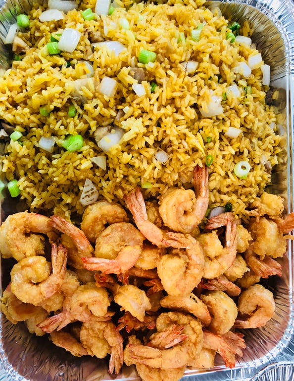 P4. 50 Medium Fried Shrimps with Fried Rice