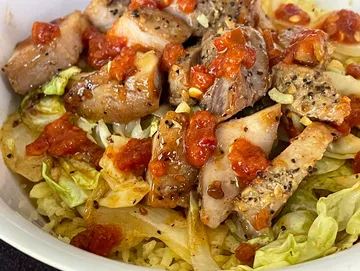 Spicy Garlic Pork Rice Bowl