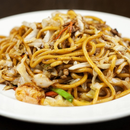 110. Fried Shanghai Thick Noodles with Shredded Pork