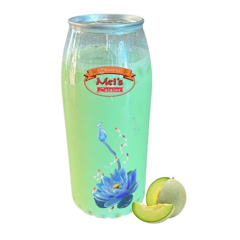 Honeydew Melon Popping Boba Milk Tea