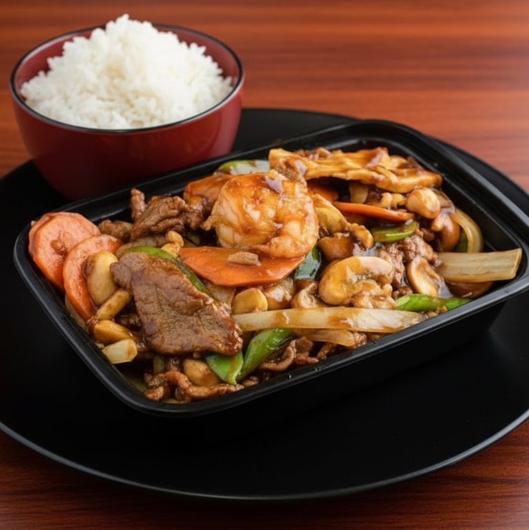 S19. Chicken, Shrimp and Beef Szechuan Style