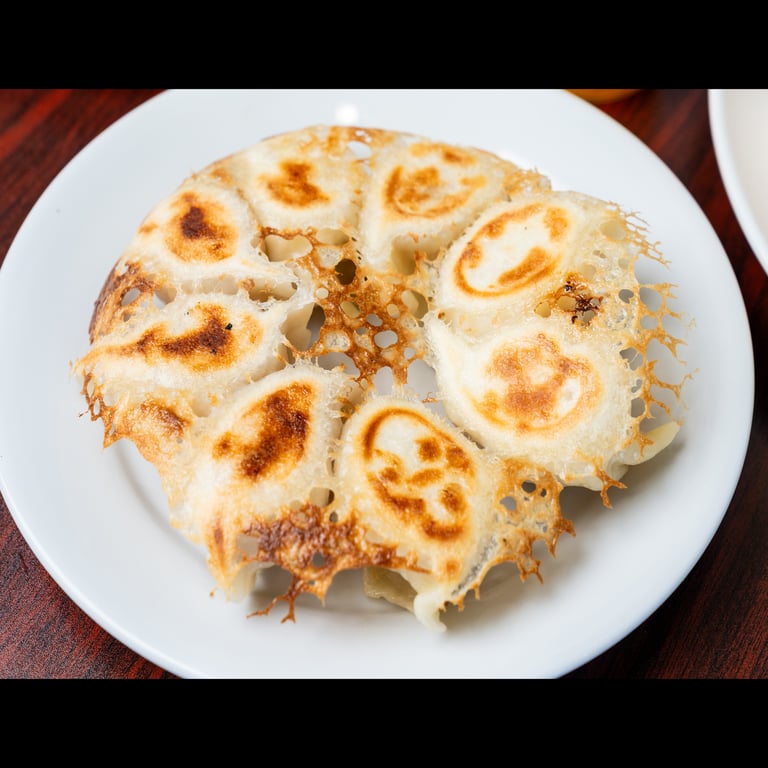 C4. 牛肉香葱锅贴 Beef Green Onion Pot Stickers (8pcs)