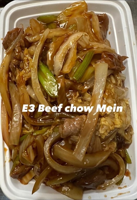E4. 牛炒面 Beef Chow Mein