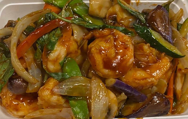 九层塔虾 Thai Basil Shrimp