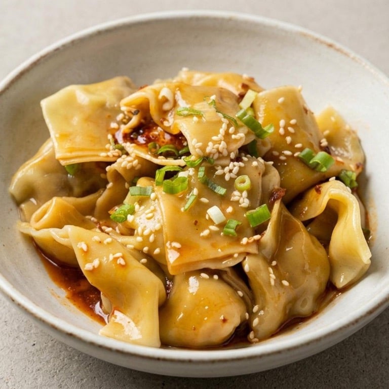 16. Wonton w. Hot Sesame Sauce 芝麻云吞