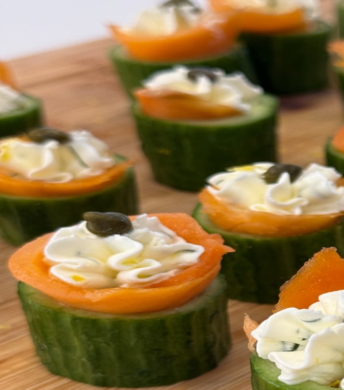 Concombre saumon fumé et crème citron