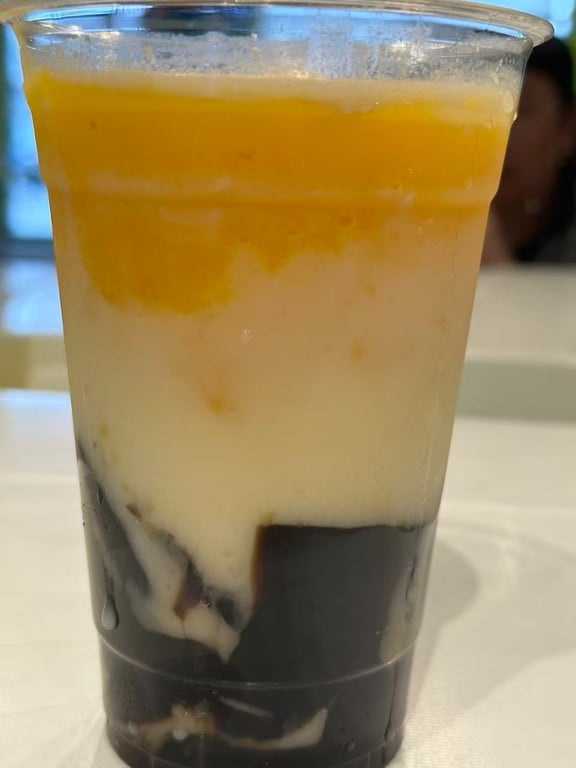 Mango Coconut with Grass Jelly