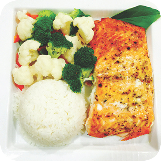 C7. Grilled Salmon with Vegetable & Steamed Rice