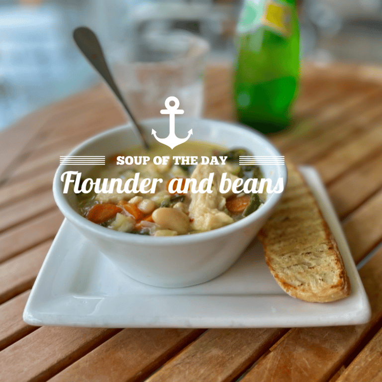 Flounder and beans soup