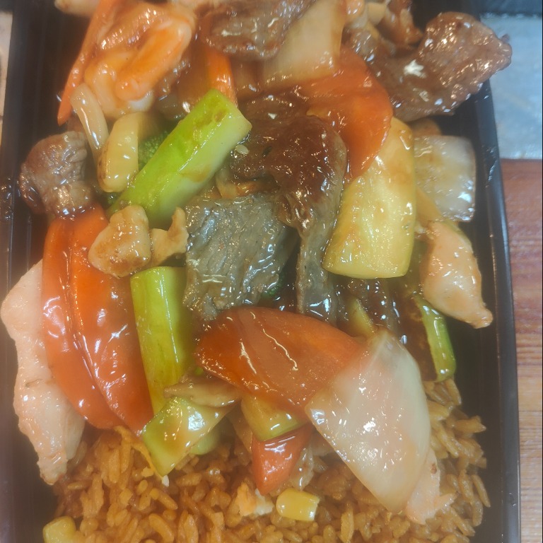 H14. Hibachi Chicken, Shrimp & Steak