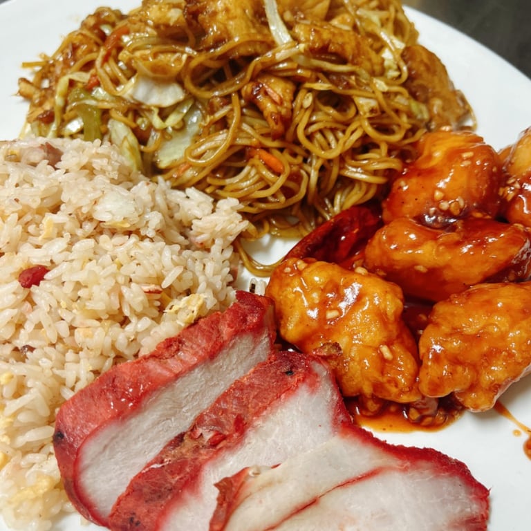 No 5. BBQ Pork, General Tso's Chicken, Chicken Chow Mein, Pork Fried Rice