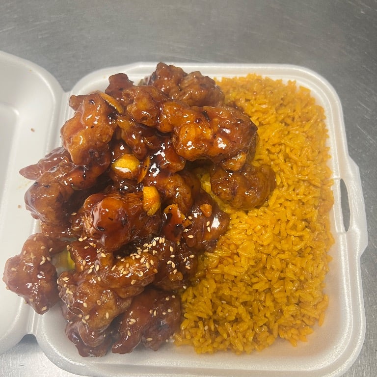 B16. Sesame Chicken and Orange Chicken