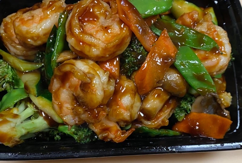 什菜虾 Shrimp w. Mixed Vegetables