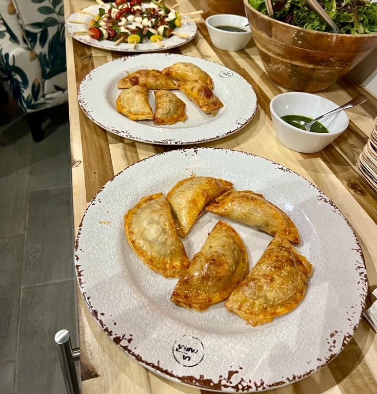 Organic Grass feed baked empanadas with fresh chimichurri (turnovers)