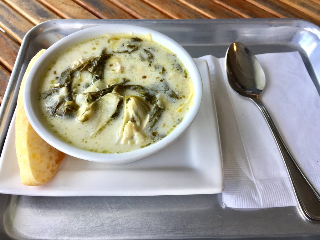 Organic Chicken artichoke spinach soup