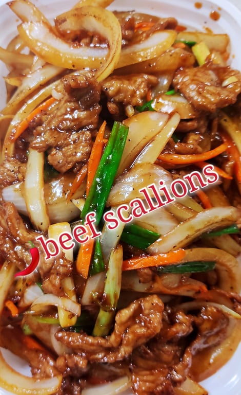 葱爆牛 98. Beef w. Scallions