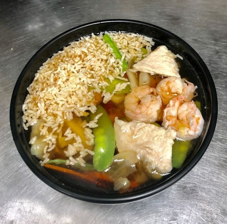 Shrimp & Chicken Sizzling Rice Soup