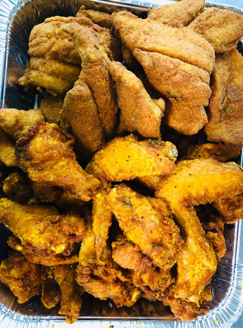 P8. 25 Wings with Fried Fillet Fish (2 lbs)
