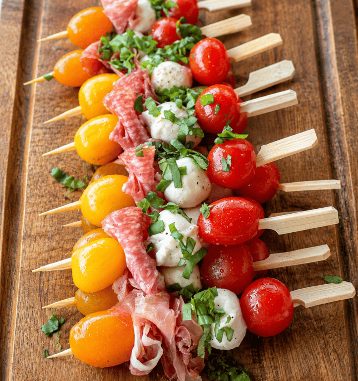 Brochettes bocconcini charcuterie