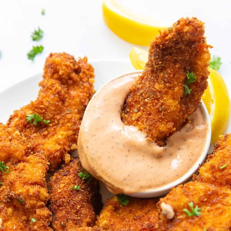 Chicken Fingers (3 pcs) (with Homemade Spicy Mayo sauce)