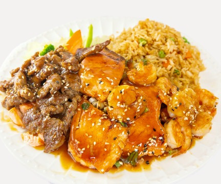 Beef, Shrimp & Salmon Teriyaki