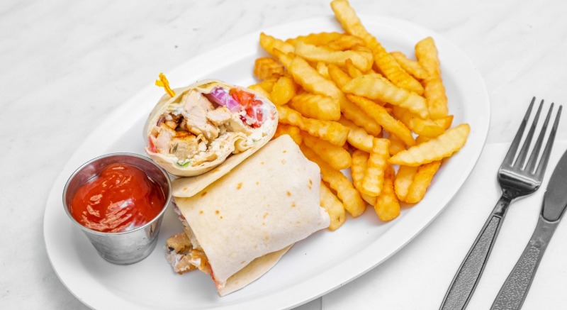 GREEK Grilled CHICKEN WRAP w/ Choice Of Side