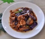 36. Sliced Chicken w. Eggplant in Garlic Sauce