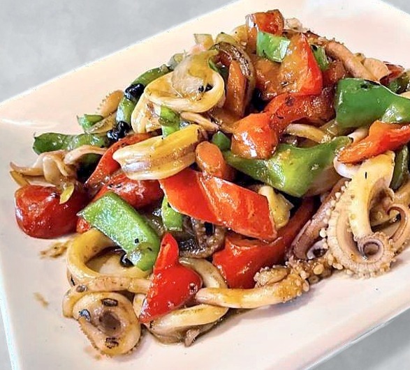 Calamaris with Black Bean Sauce