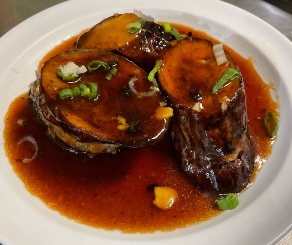 S16. Stuffed Eggplants with Shrimp 虾酿茄子