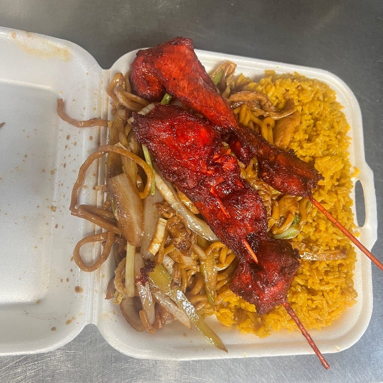 B6. Chicken Lo Mein and 2pcs Chicken Teriyaki