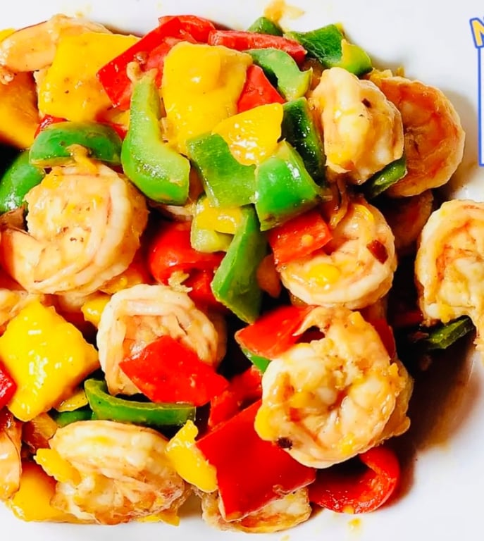 L27. Mango Shrimp w. Garlic Sauce 芒果虾