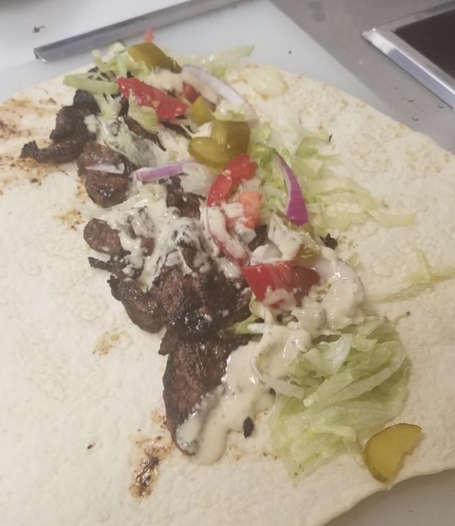 Grass Fed Beef Shawarma Wrap