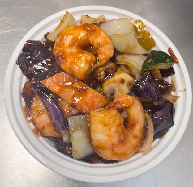 Eggplant w. Shrimp in Garlic Sauce