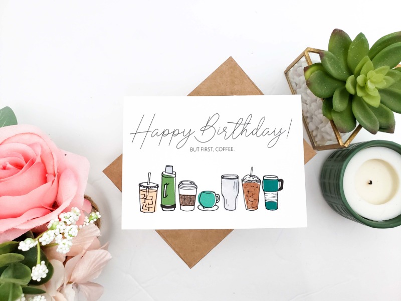 1. Coffee Birthday Card Image