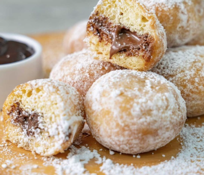 Sugar Donuts Filled with Chocolate Caramel