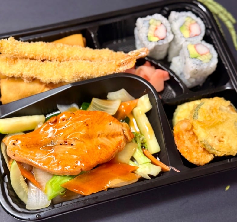 B6. Teriyaki Salmon Bento Box